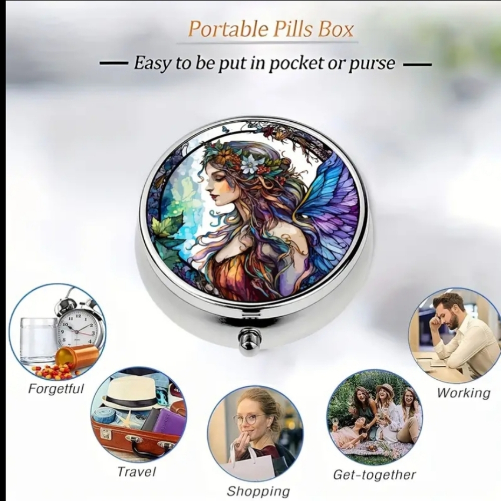 NEW! Portable Mini Medicine/Vitamin Pill Compartment Holder. NWOT